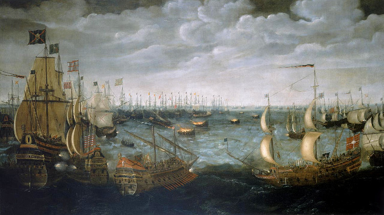 Launch of English fireships against the Spanish Armada, 7 August, 1588