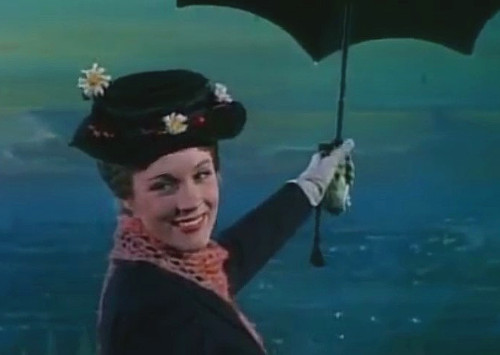 Screenshot of Julie Andrews from the trailer for the film Mary Poppins